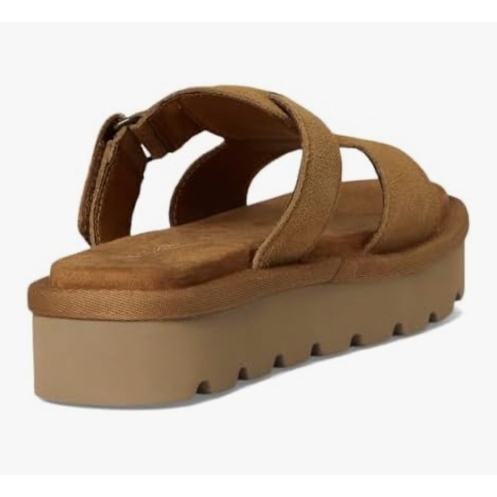 Koolaburra Tan Suede Platform Slide Sandals - Picture 6 of 13
